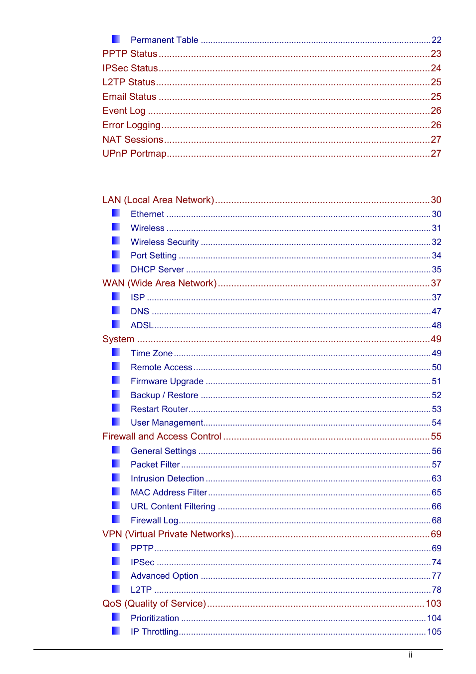 Billion Electric Company MYGUARD 7500GL User Manual | Page 4 / 147