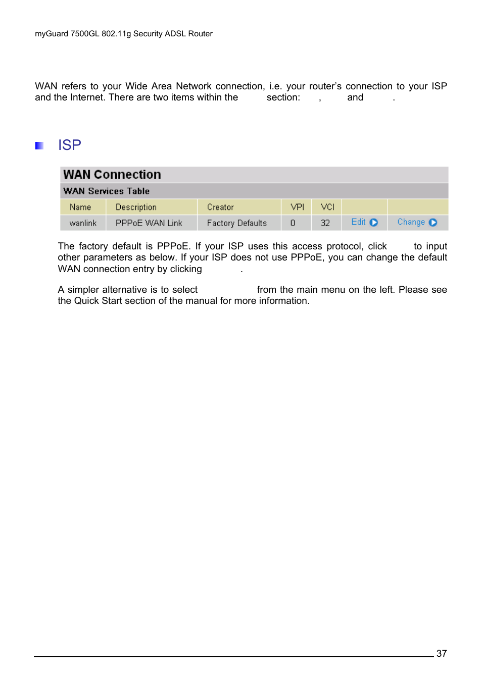 Wan (wide area network) | Billion Electric Company MYGUARD 7500GL User Manual | Page 43 / 147