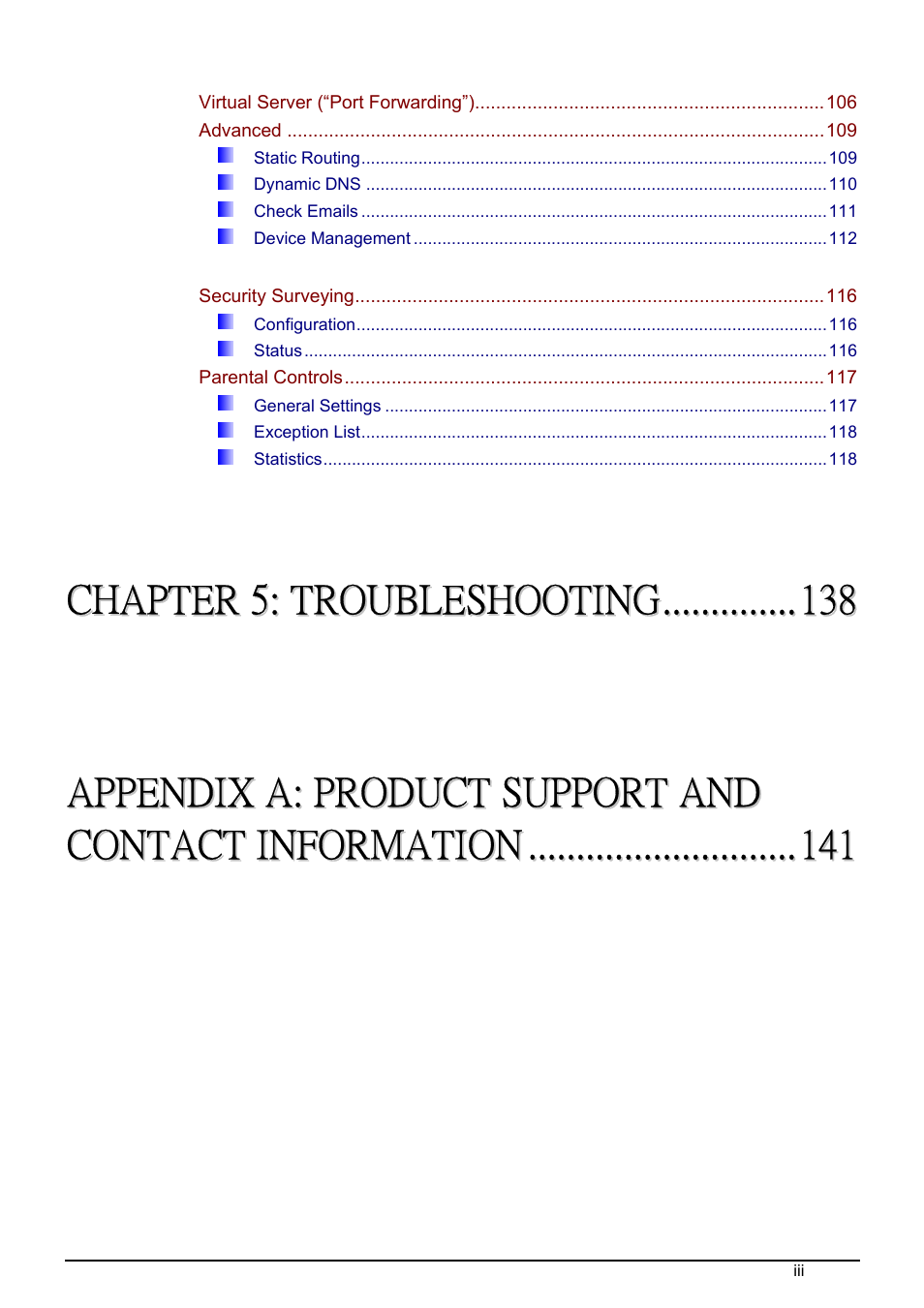 Billion Electric Company MYGUARD 7500GL User Manual | Page 5 / 147