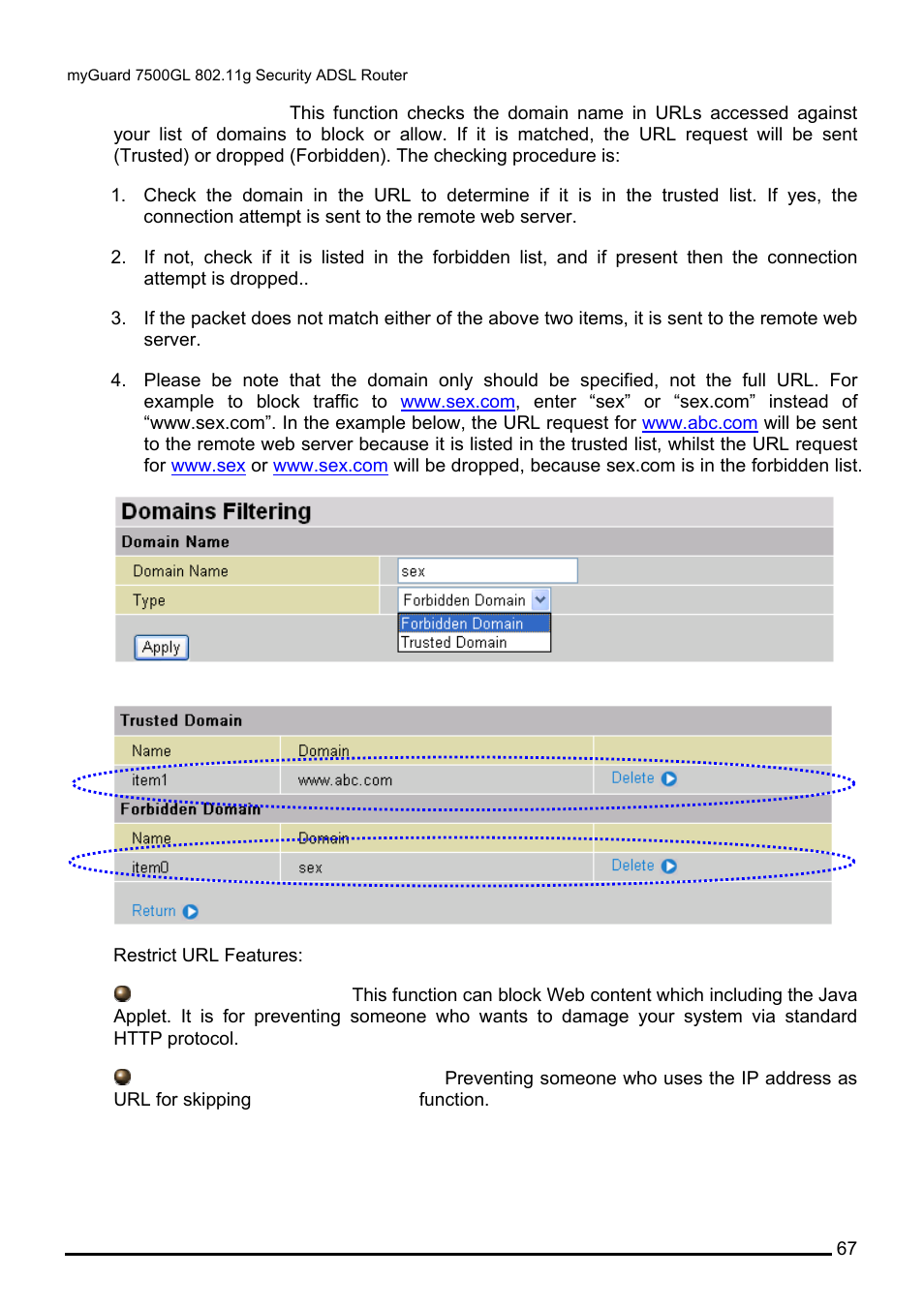 Billion Electric Company MYGUARD 7500GL User Manual | Page 73 / 147