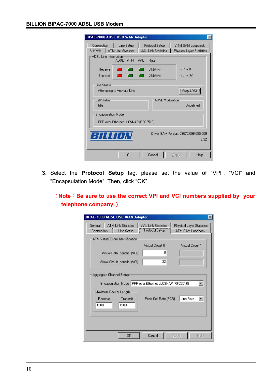Billion Electric Company BIPAC 7000 User Manual | Page 14 / 31