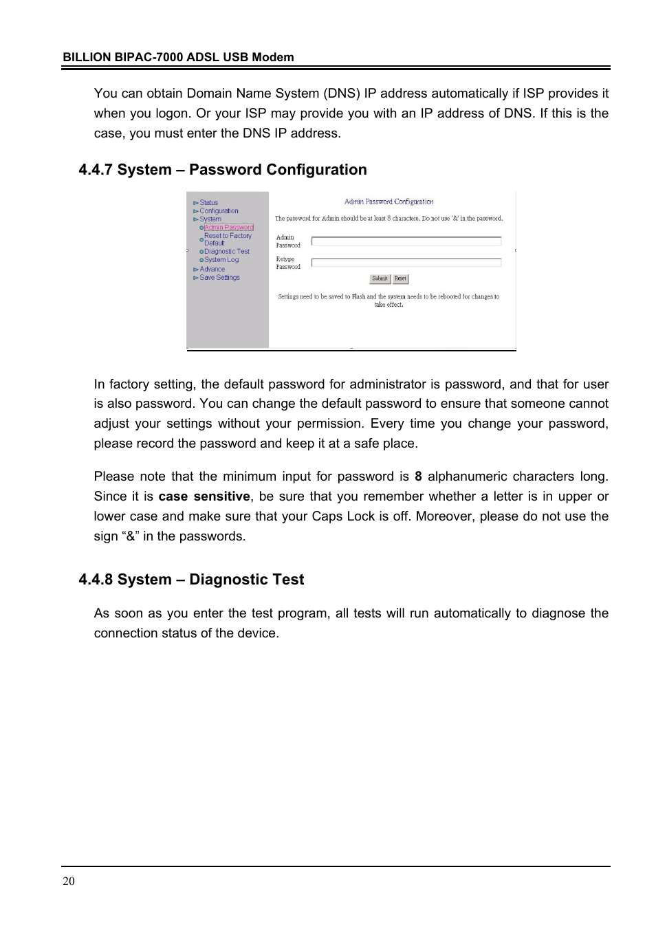 Billion Electric Company BIPAC 7000 User Manual | Page 24 / 31