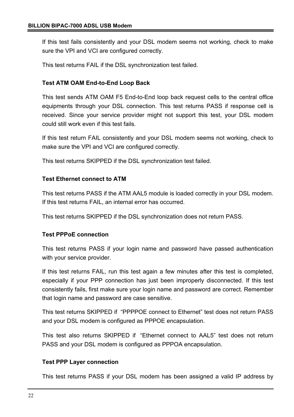 Billion Electric Company BIPAC 7000 User Manual | Page 26 / 31