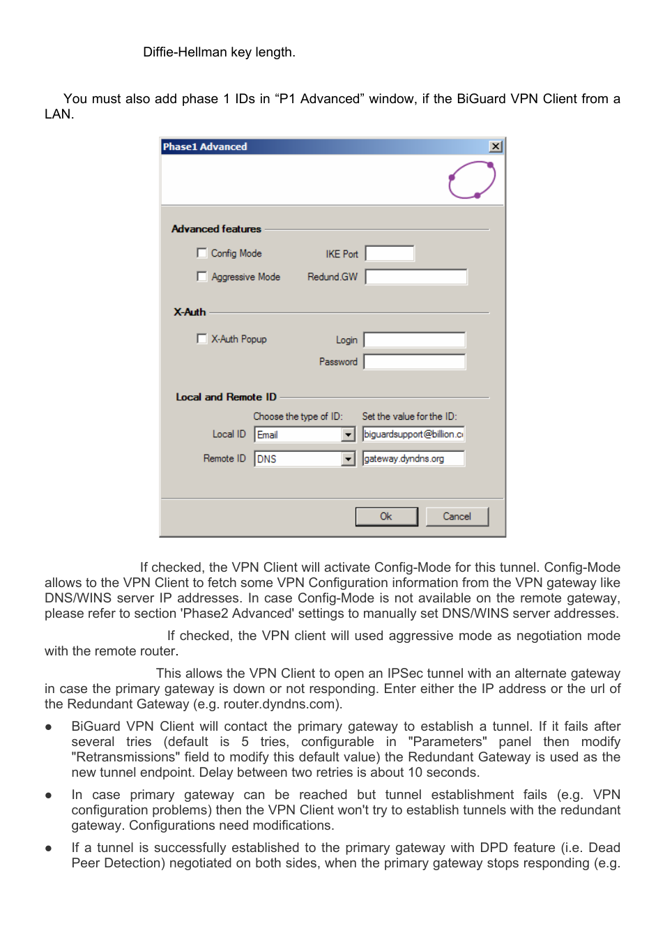 Billion Electric Company BiGuard VPN Client BiGuard Series User Manual | Page 7 / 18