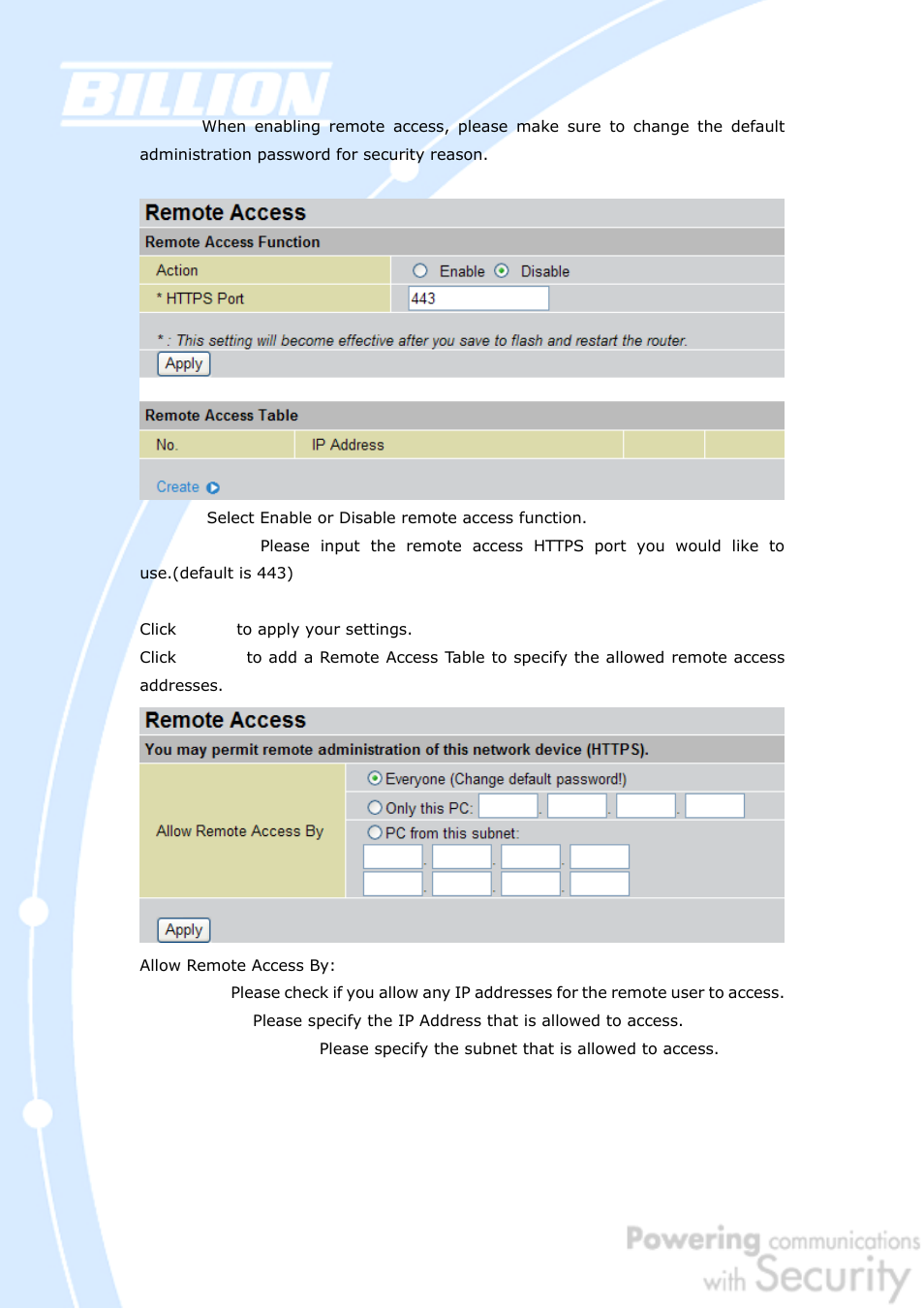 Billion Electric Company BiGuard 50G User Manual | Page 109 / 223