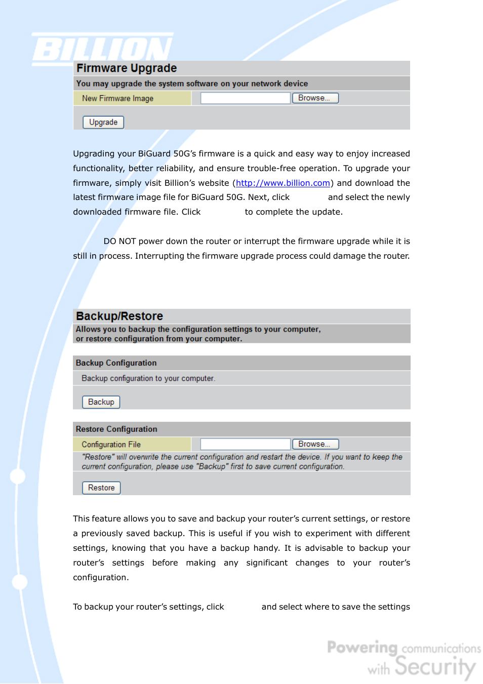 Billion Electric Company BiGuard 50G User Manual | Page 110 / 223