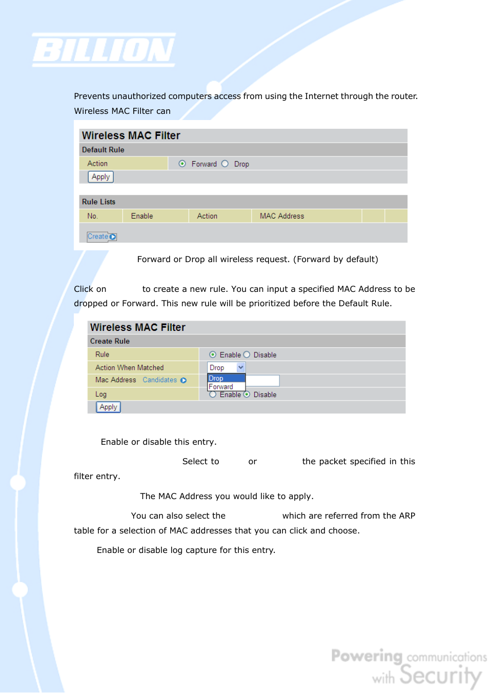 Billion Electric Company BiGuard 50G User Manual | Page 119 / 223