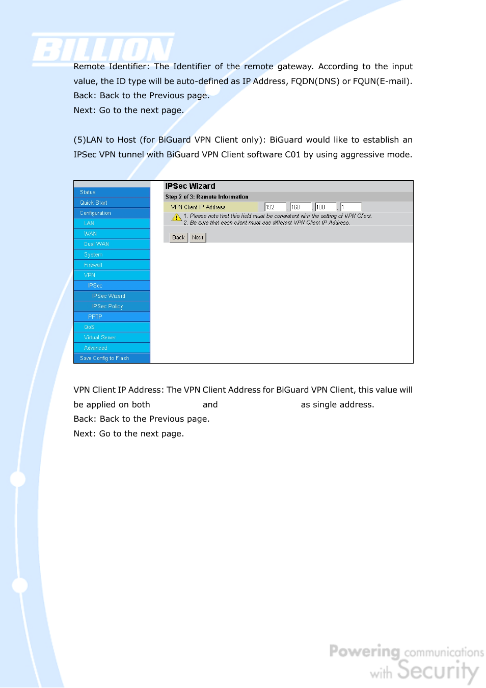 Billion Electric Company BiGuard 50G User Manual | Page 125 / 223