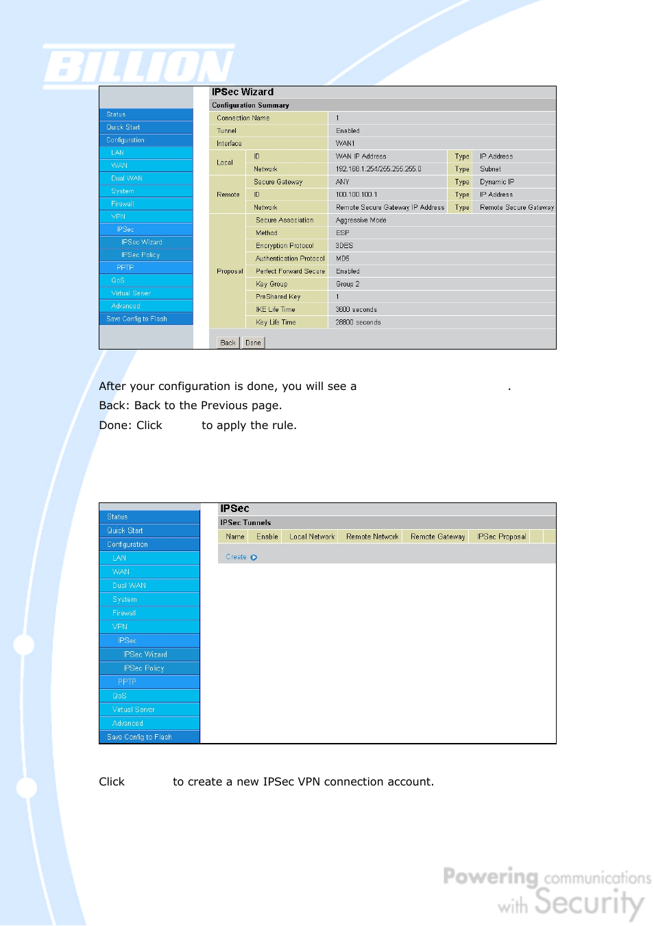 Billion Electric Company BiGuard 50G User Manual | Page 126 / 223