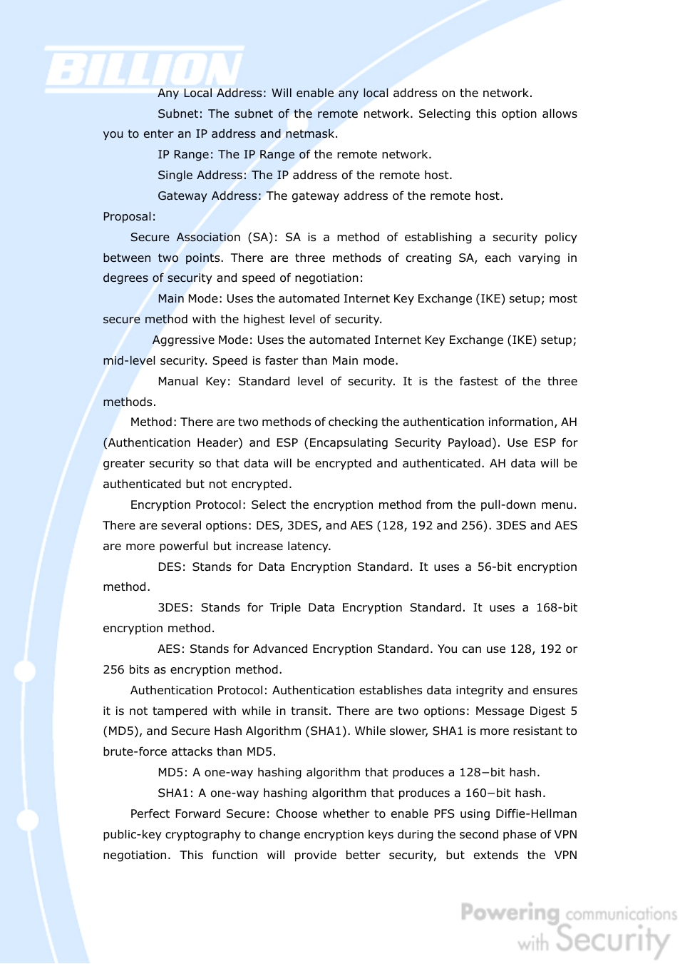 Billion Electric Company BiGuard 50G User Manual | Page 129 / 223