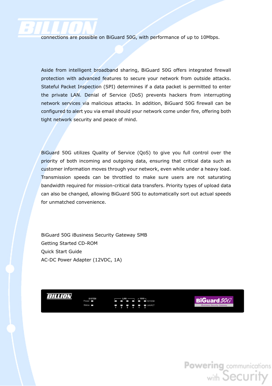 Billion Electric Company BiGuard 50G User Manual | Page 13 / 223