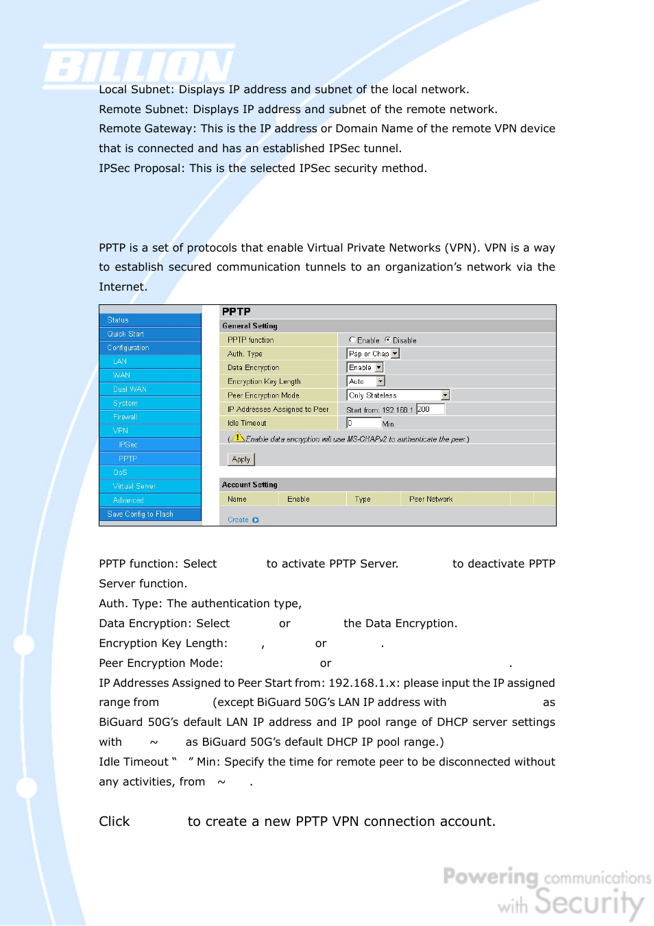 Billion Electric Company BiGuard 50G User Manual | Page 131 / 223