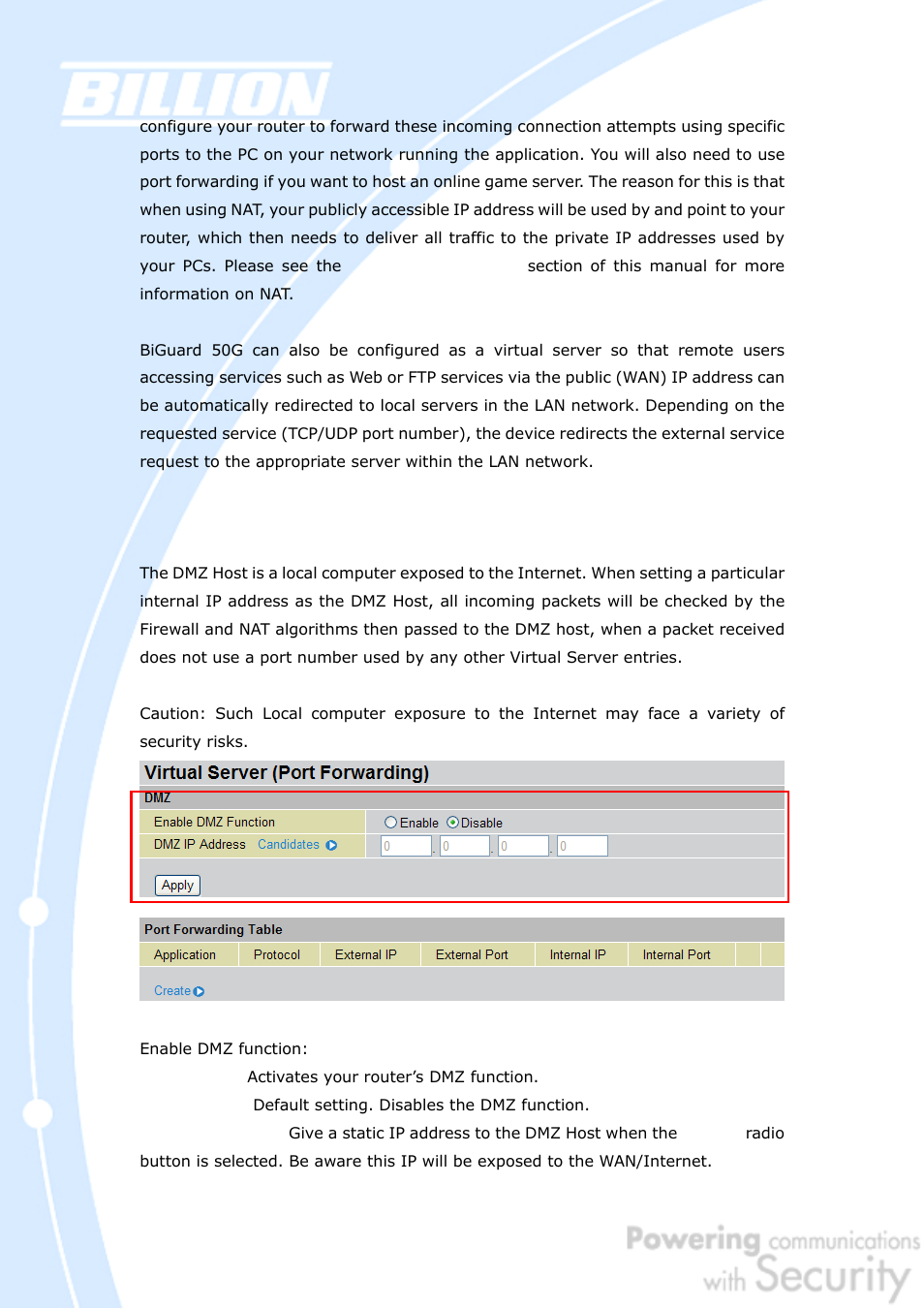 Billion Electric Company BiGuard 50G User Manual | Page 137 / 223