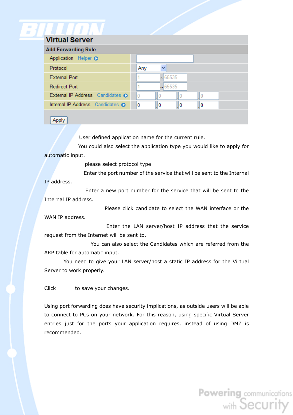 Billion Electric Company BiGuard 50G User Manual | Page 139 / 223