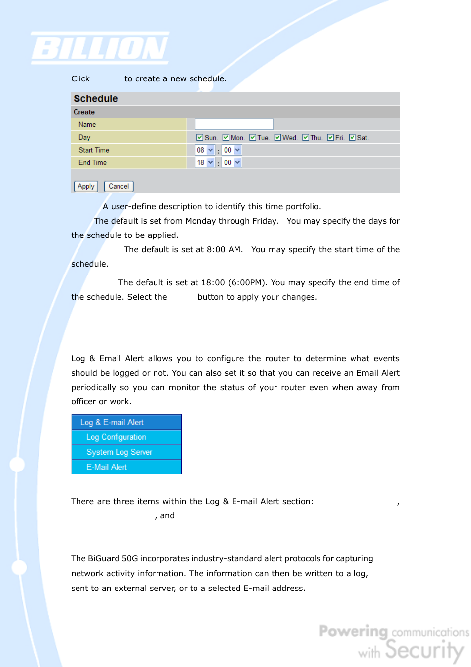 Billion Electric Company BiGuard 50G User Manual | Page 145 / 223