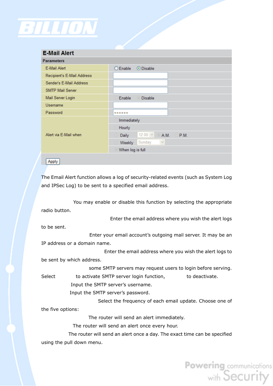 Billion Electric Company BiGuard 50G User Manual | Page 147 / 223