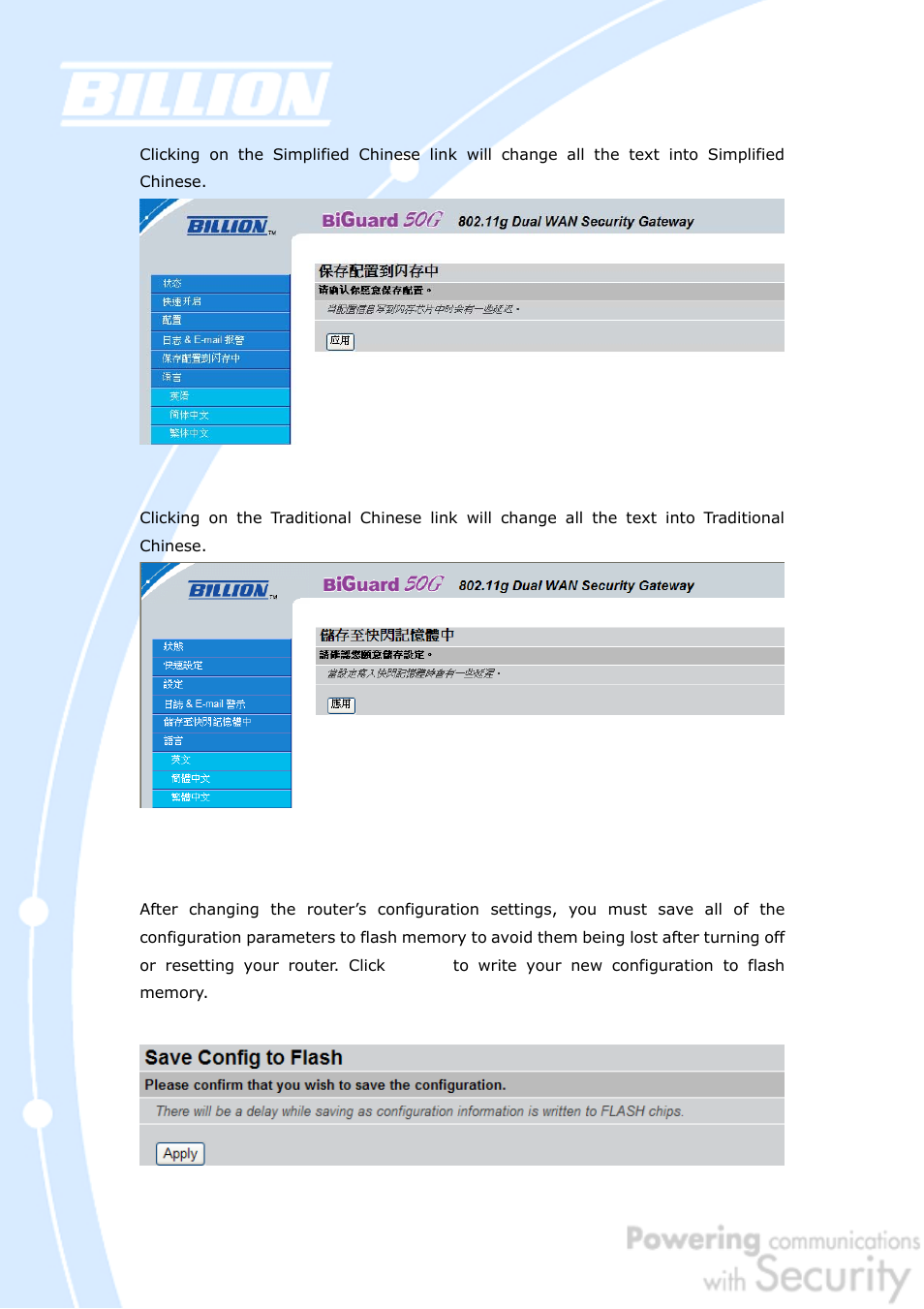 Billion Electric Company BiGuard 50G User Manual | Page 149 / 223