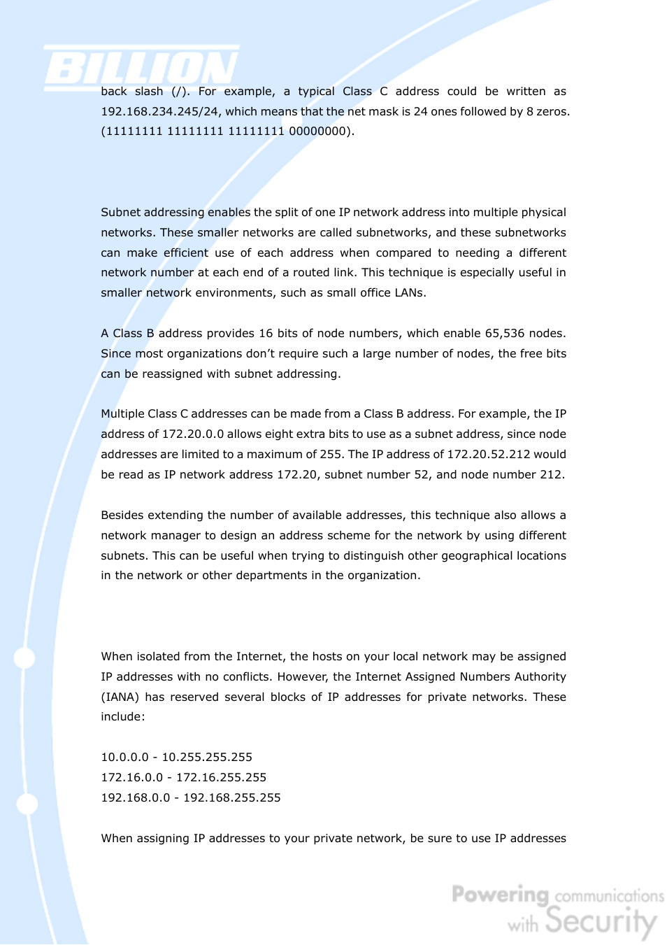 Billion Electric Company BiGuard 50G User Manual | Page 166 / 223