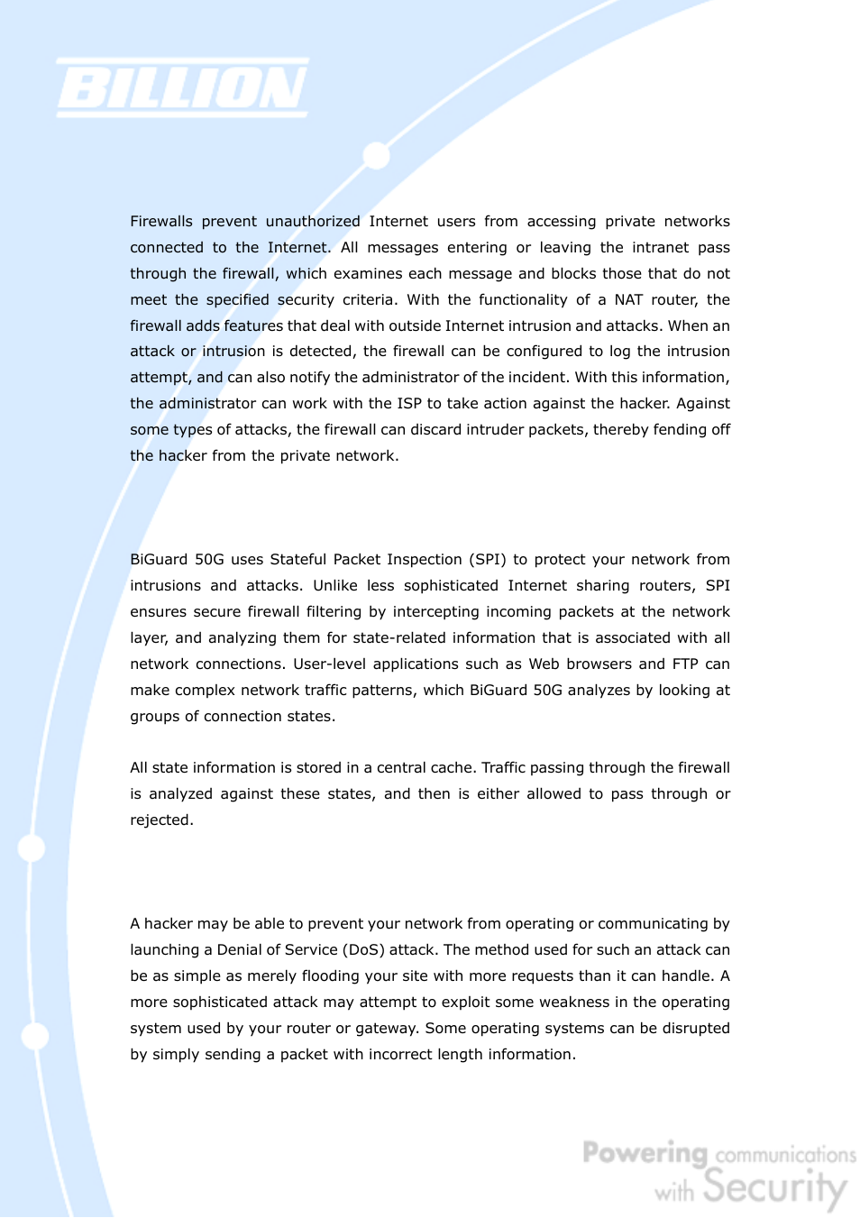 Billion Electric Company BiGuard 50G User Manual | Page 169 / 223