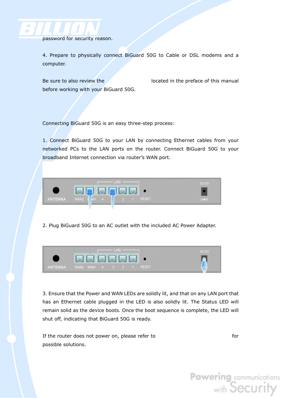 Billion Electric Company BiGuard 50G User Manual | Page 36 / 223