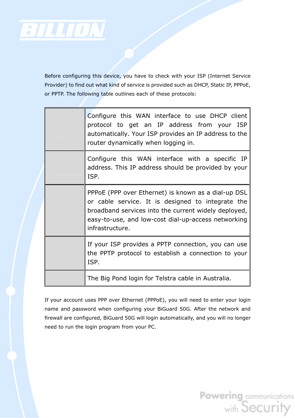 Billion Electric Company BiGuard 50G User Manual | Page 62 / 223