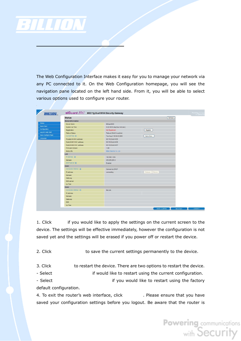 Billion Electric Company BiGuard 50G User Manual | Page 69 / 223
