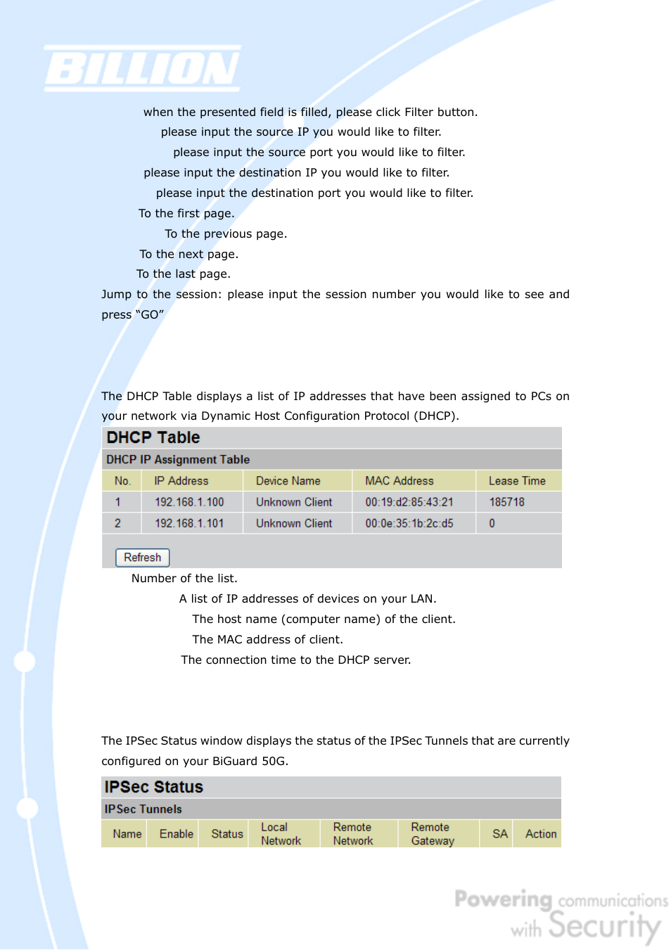 Billion Electric Company BiGuard 50G User Manual | Page 75 / 223