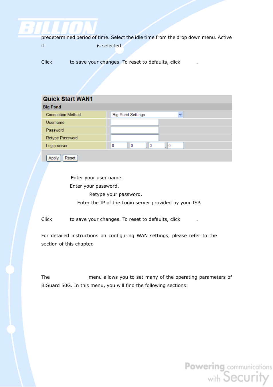 Billion Electric Company BiGuard 50G User Manual | Page 82 / 223