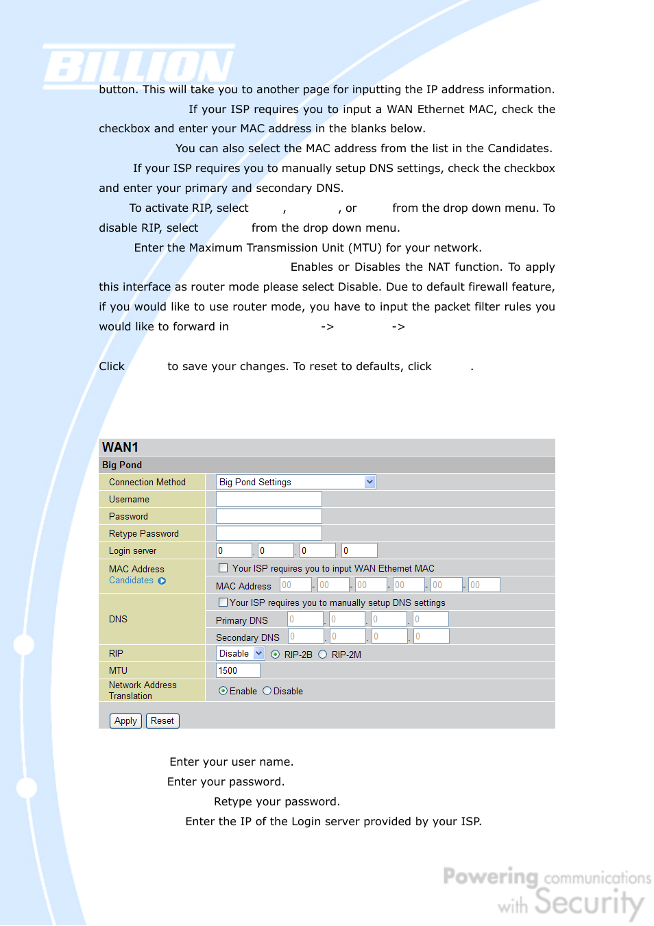 Billion Electric Company BiGuard 50G User Manual | Page 98 / 223