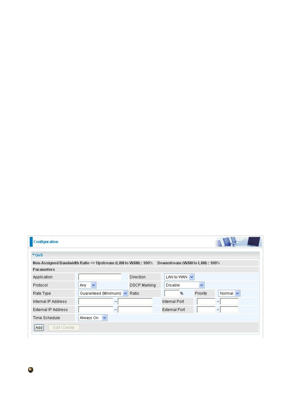 Quality of service introduction, Qos setup | Billion Electric Company BiPAC 7300GX User Manual | Page 96 / 126