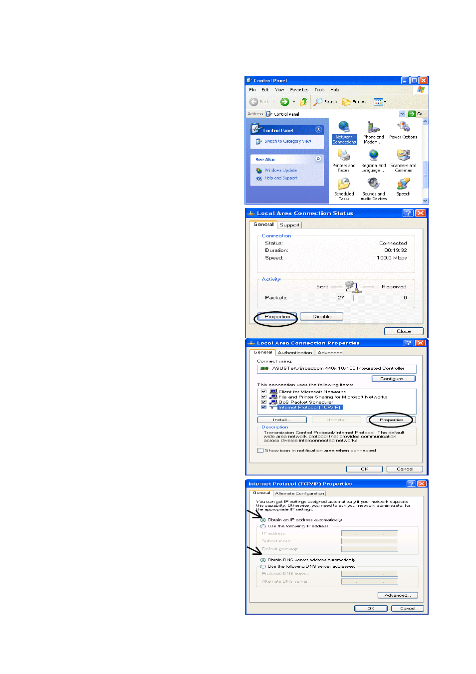 Configuring a pc in windows xp | Billion Electric Company BIPAC 7300(G) User Manual | Page 15 / 103