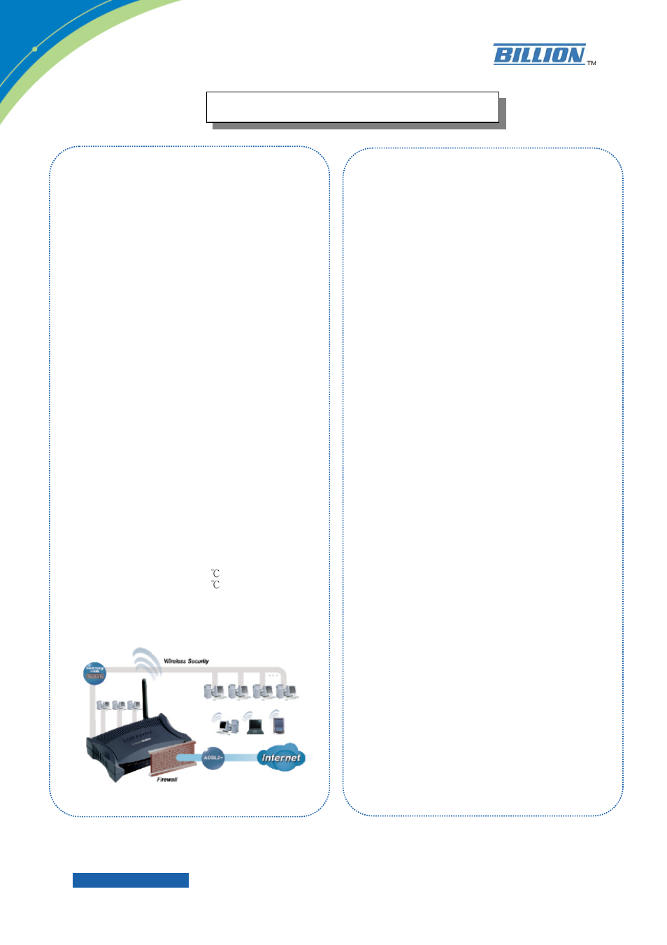 Features & specifications | Billion Electric Company BiPAC 5200G User Manual | Page 2 / 2