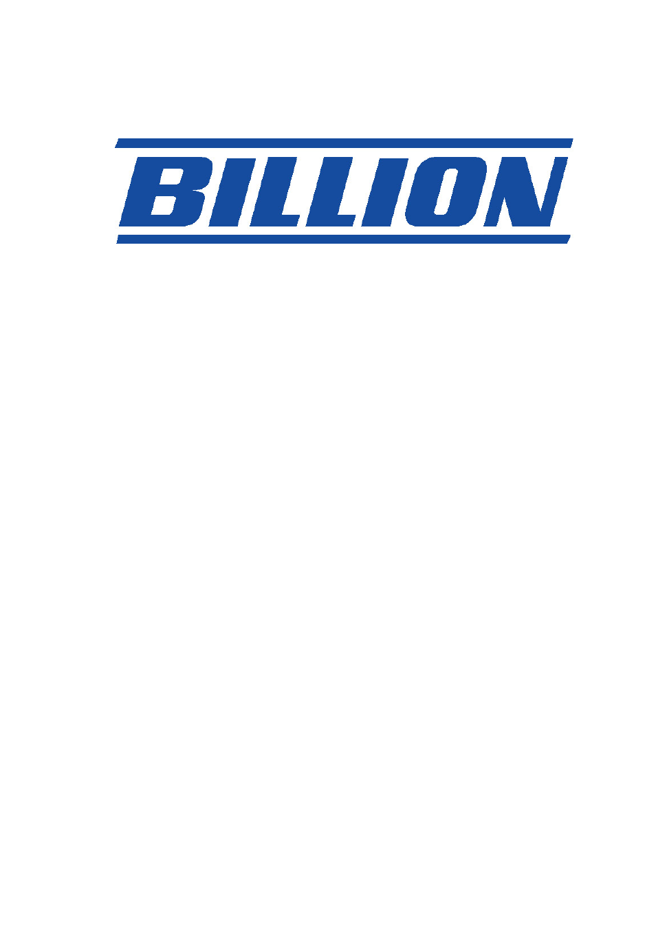 Billion Electric Company BIPAC 7500 User Manual | 12 pages