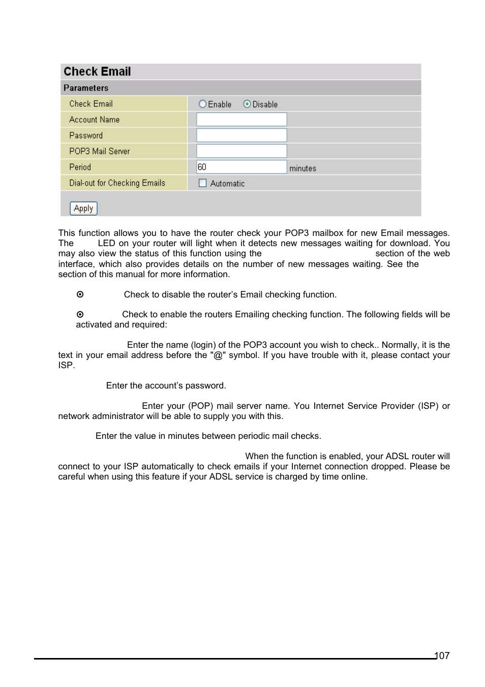 Check email | Billion Electric Company BiPAC 7402VL User Manual | Page 108 / 120