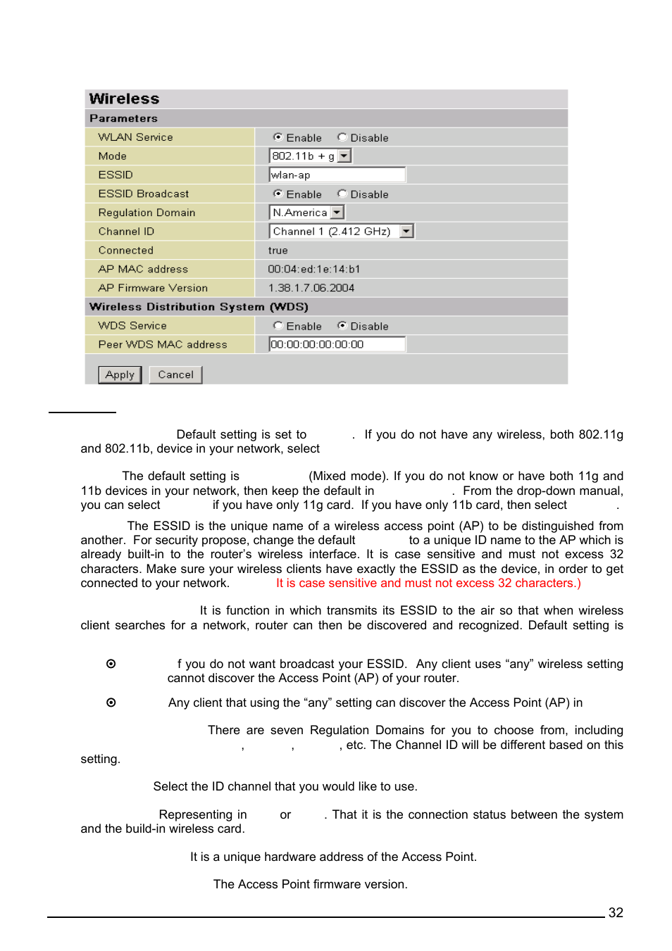 Wireless (wireless router only), Wireless, Wireless router only) | Billion Electric Company BiPAC 7402VL User Manual | Page 33 / 120