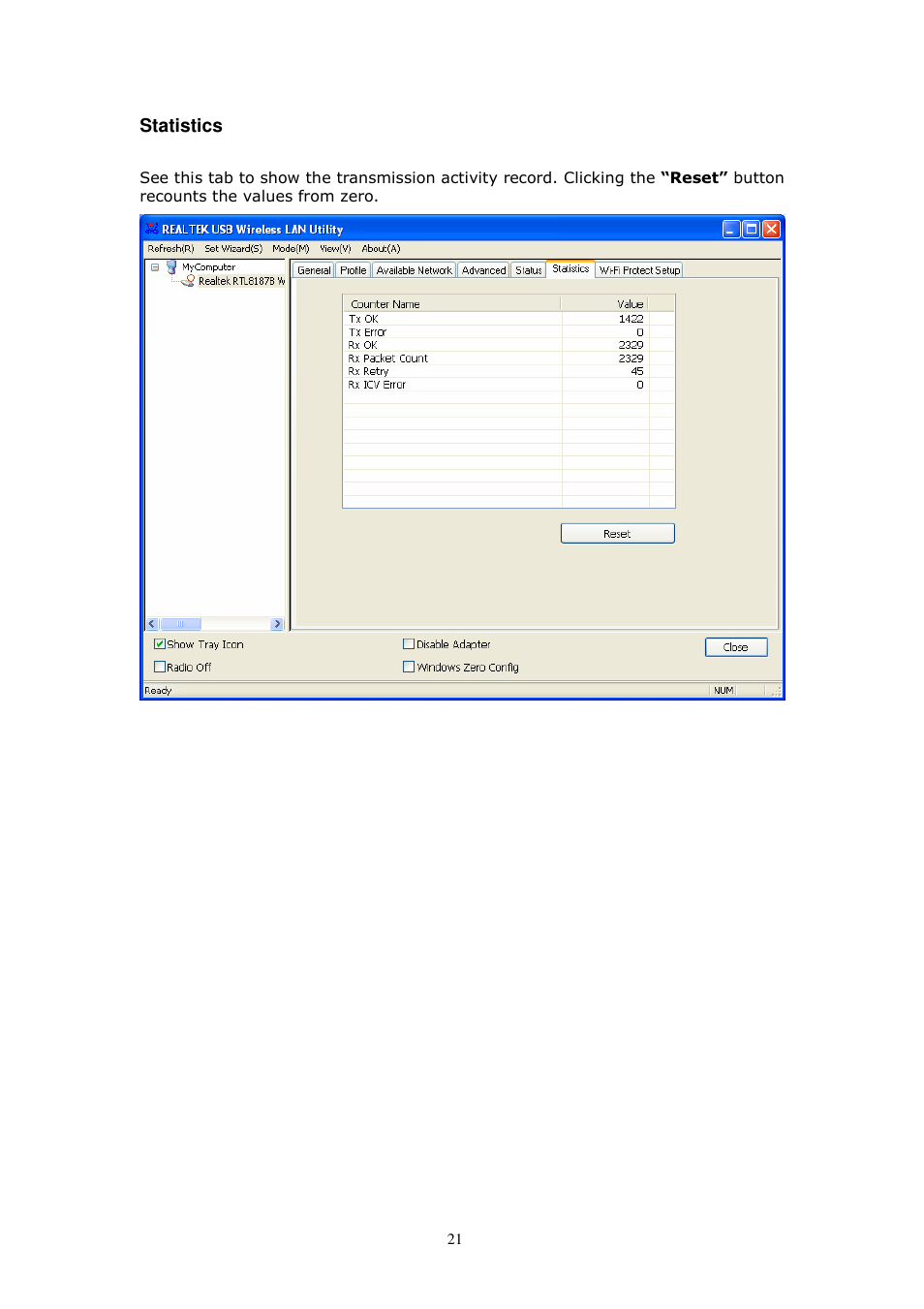 Statistics | Billion Electric Company BIPAC 3013G User Manual | Page 22 / 36