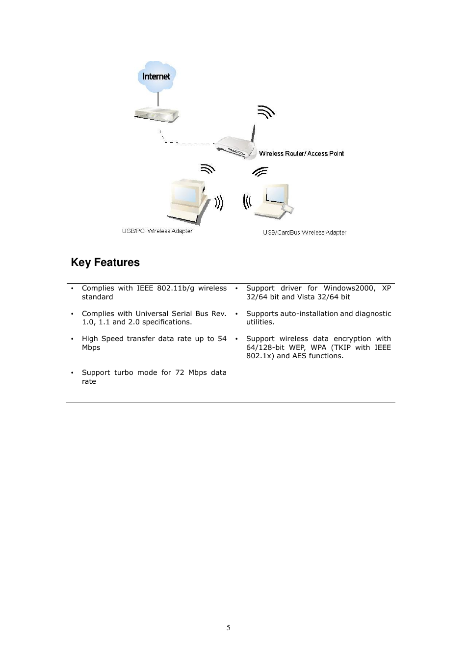 Key features | Billion Electric Company BIPAC 3013G User Manual | Page 6 / 36