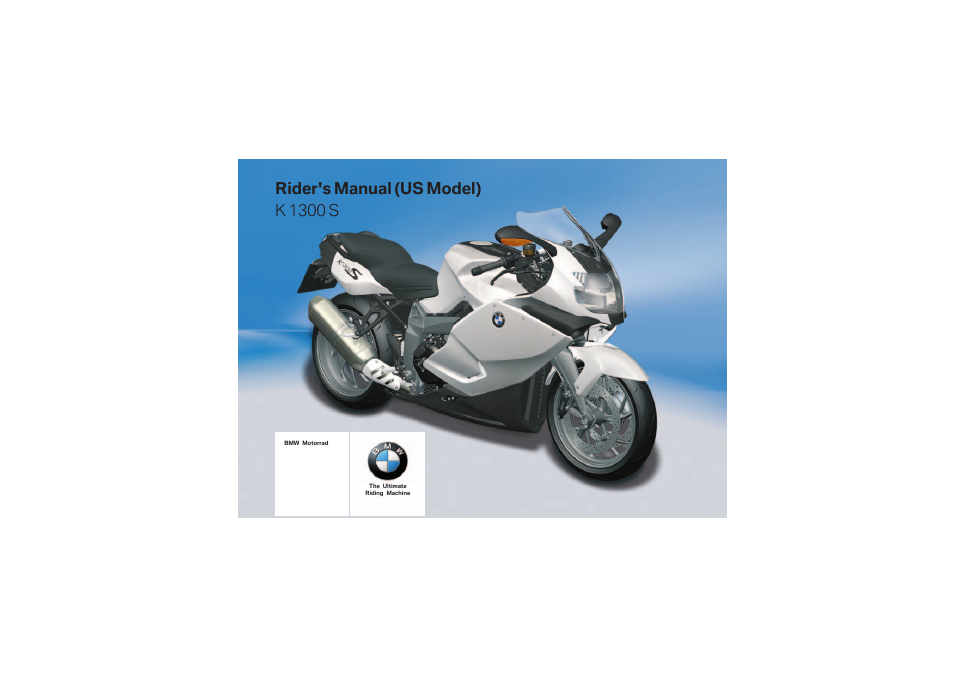 BMW Motorrad K1300S User Manual | 170 pages