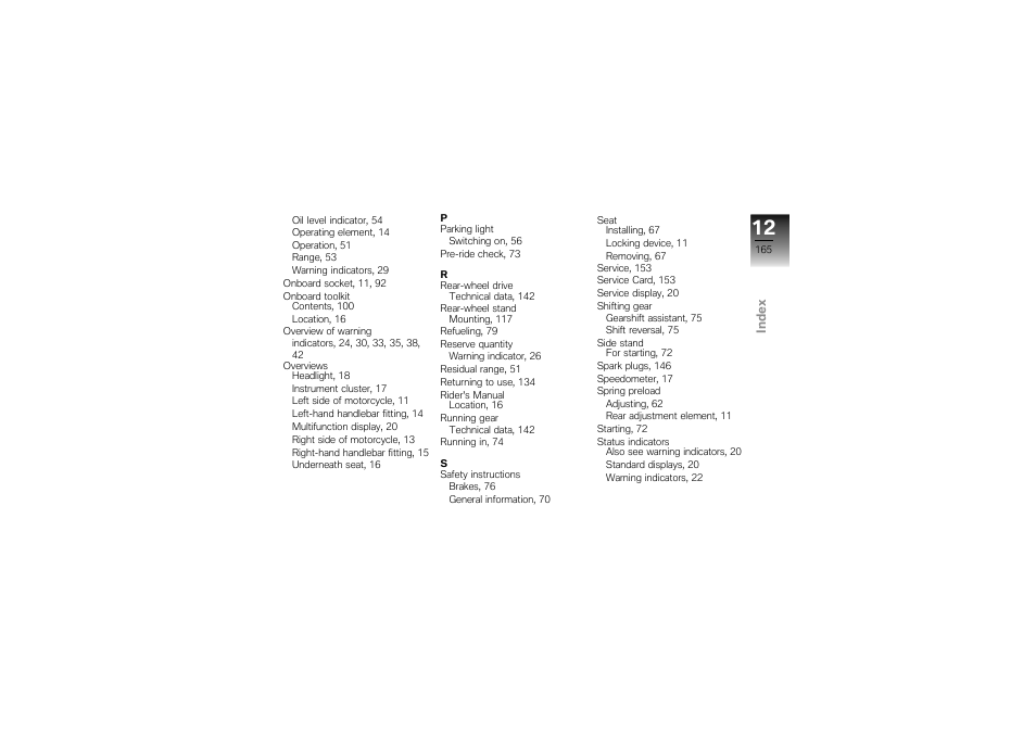 BMW Motorrad K1300S User Manual | Page 169 / 170