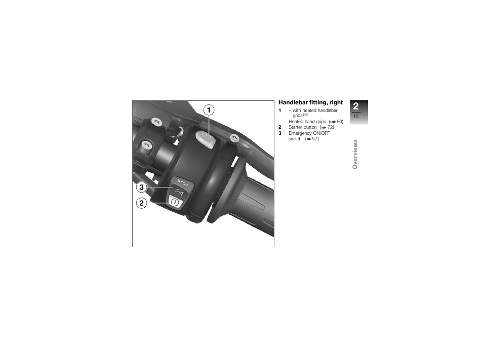 Handlebar fitting, right | BMW Motorrad K1300S User Manual | Page 19 / 170