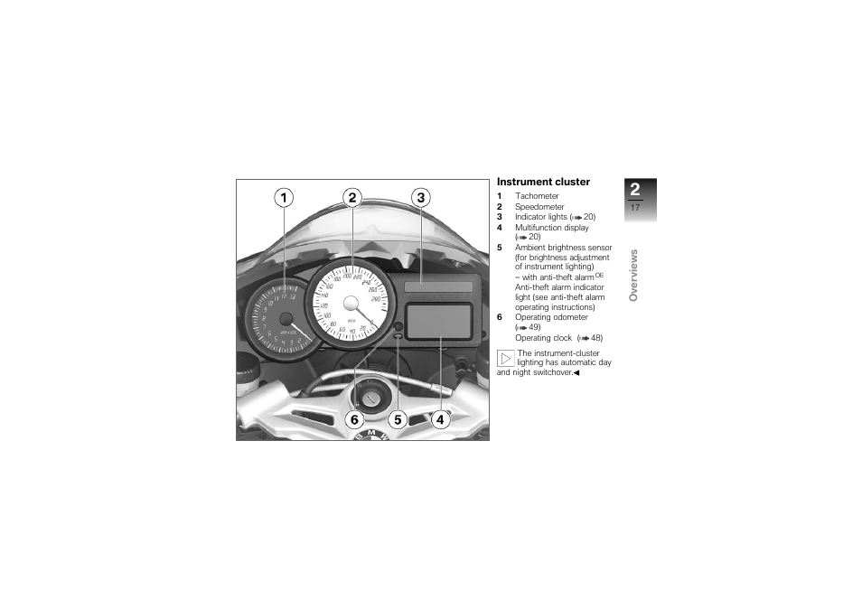 Instrument cluster | BMW Motorrad K1300S User Manual | Page 21 / 170