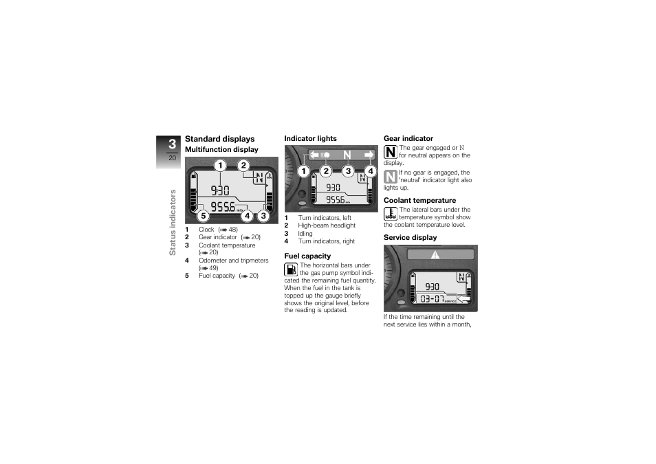 Standard displays | BMW Motorrad K1300S User Manual | Page 24 / 170