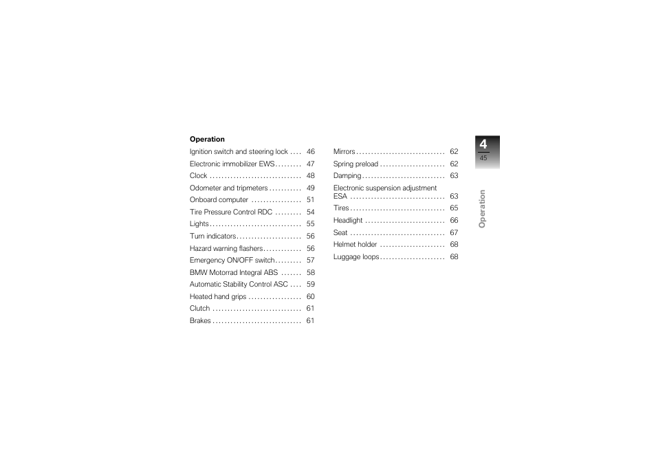 Operation | BMW Motorrad K1300S User Manual | Page 49 / 170