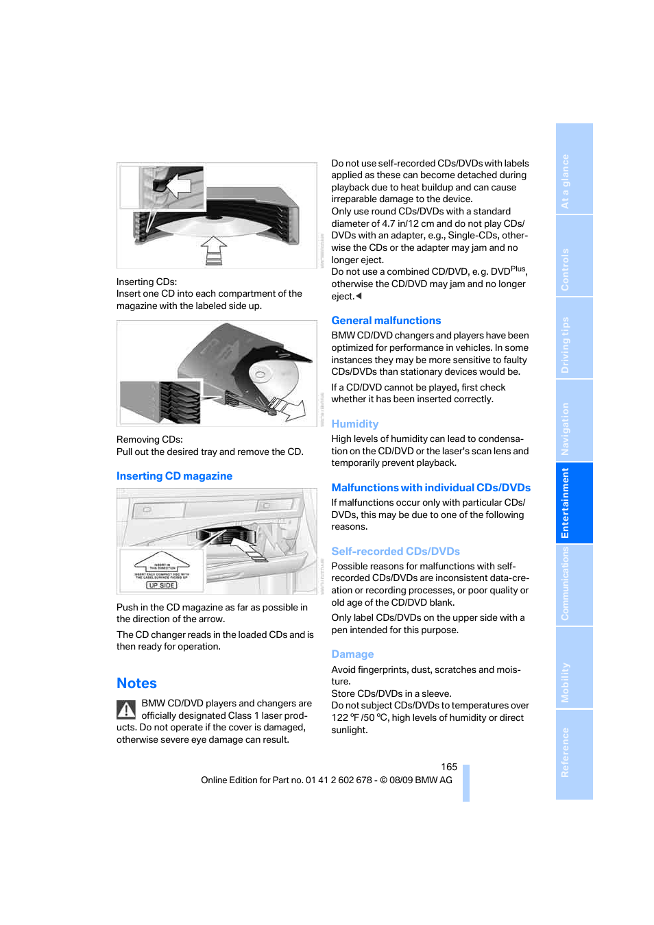 Notes | BMW 528I XDRIVE User Manual | Page 167 / 271