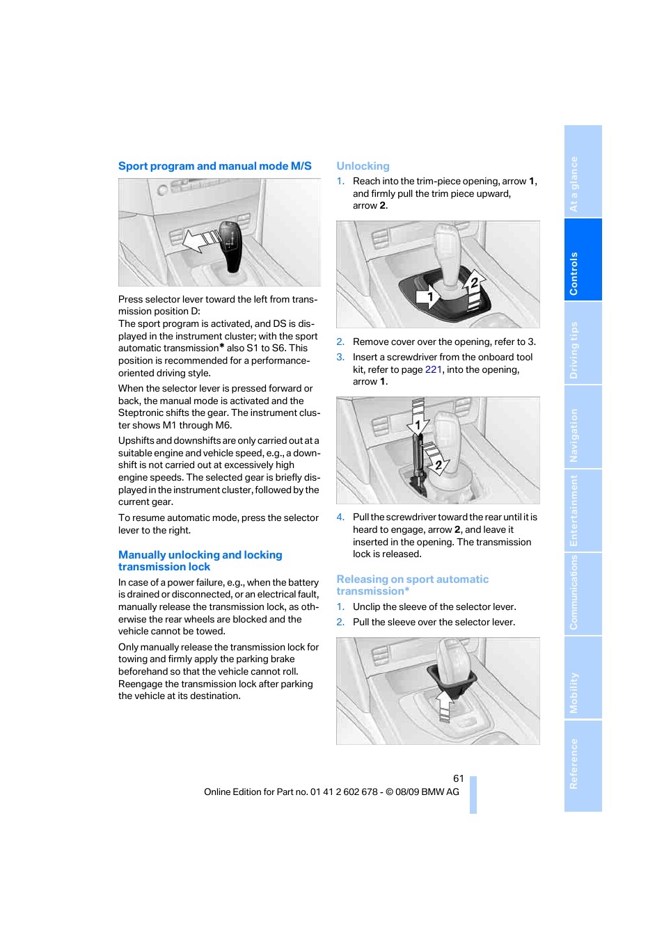 BMW 528I XDRIVE User Manual | Page 63 / 271