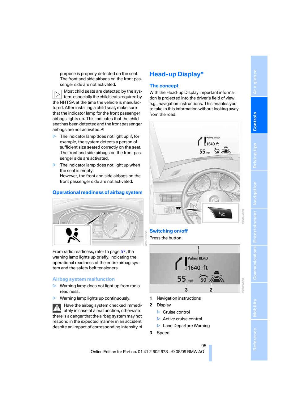 Head-up display | BMW 528I XDRIVE User Manual | Page 97 / 271