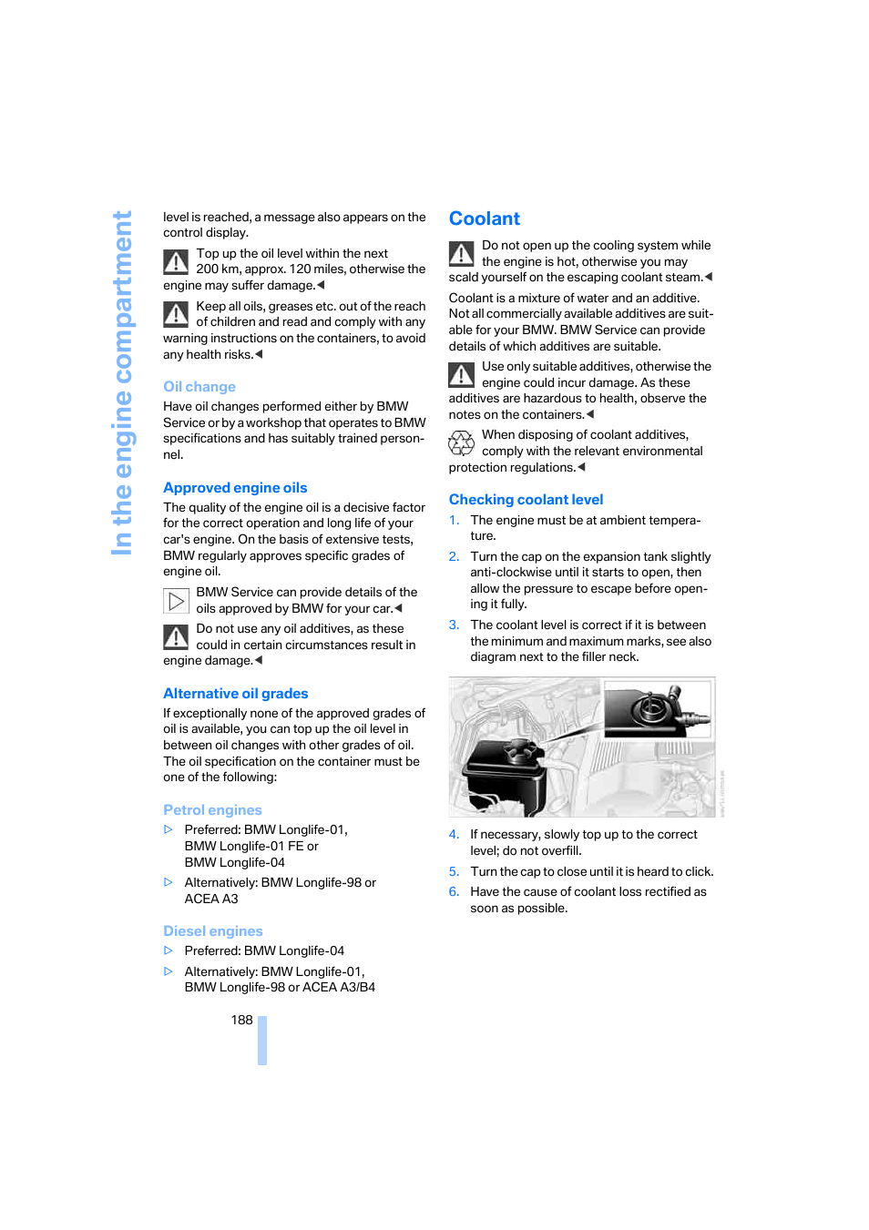 Coolant | BMW 530XD User Manual | Page 189 / 248