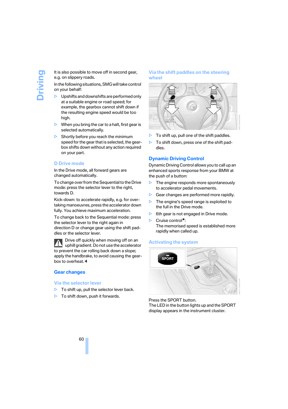 Driving | BMW 530XD User Manual | Page 61 / 248