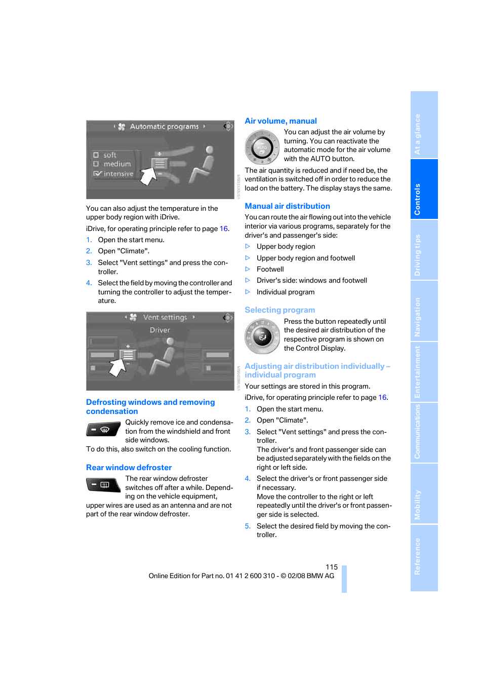 Tion | BMW AG 528XI User Manual | Page 117 / 292