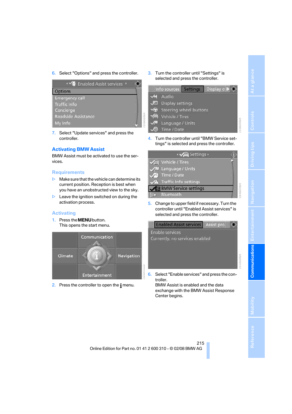 BMW AG 528XI User Manual | Page 217 / 292